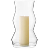 Clear glass Sculpt Vase or Lantern by LSA, 36cm tall, with a sleek, modern design suitable for flowers or decorative lighting.
