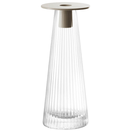 Clear concrete grey LSA Beacon candle holder and vase, 22cm tall, designed for candles or floral arrangements.