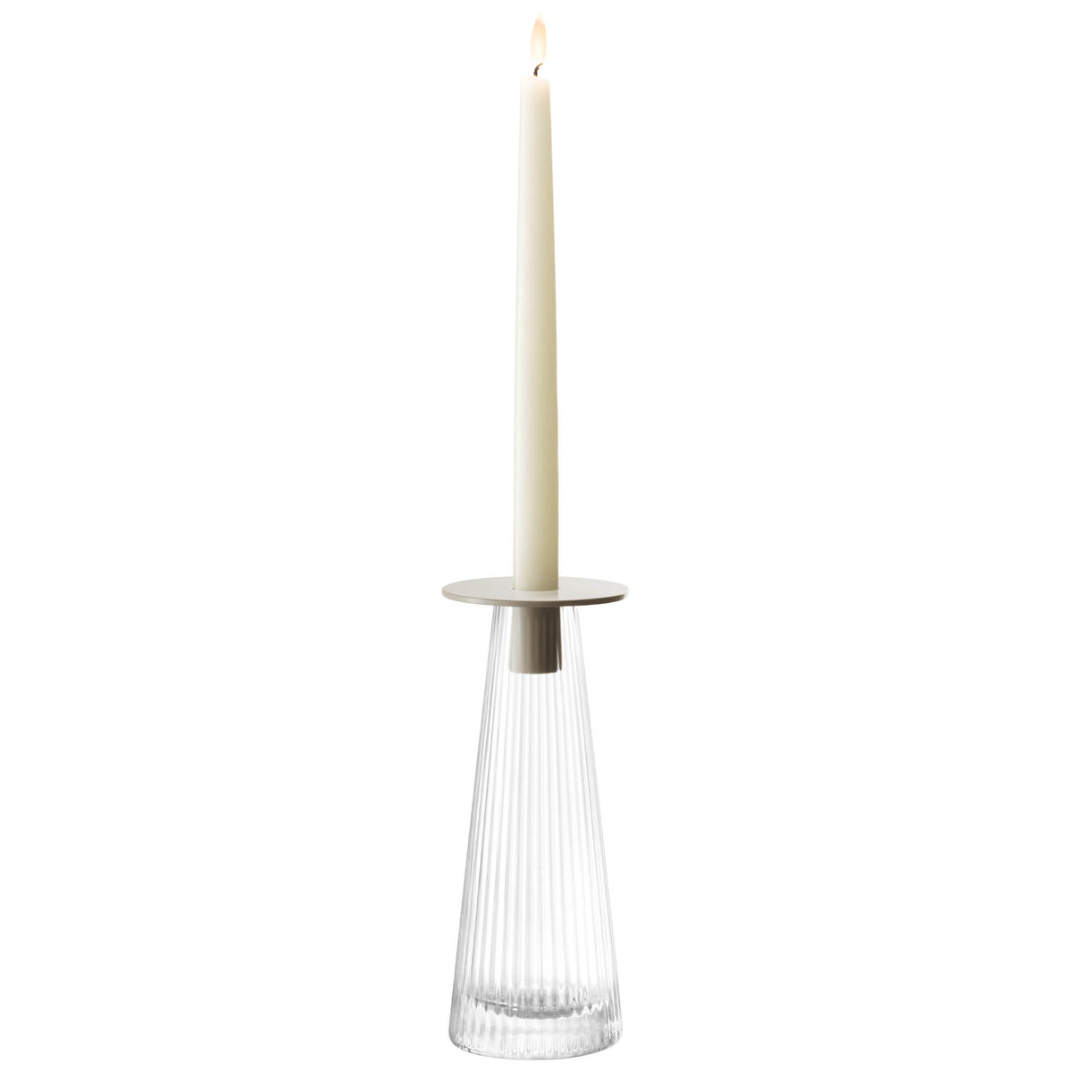 Clear concrete grey LSA Beacon candle holder and vase, 22cm tall, stylish kerzenhalter with a modern design.