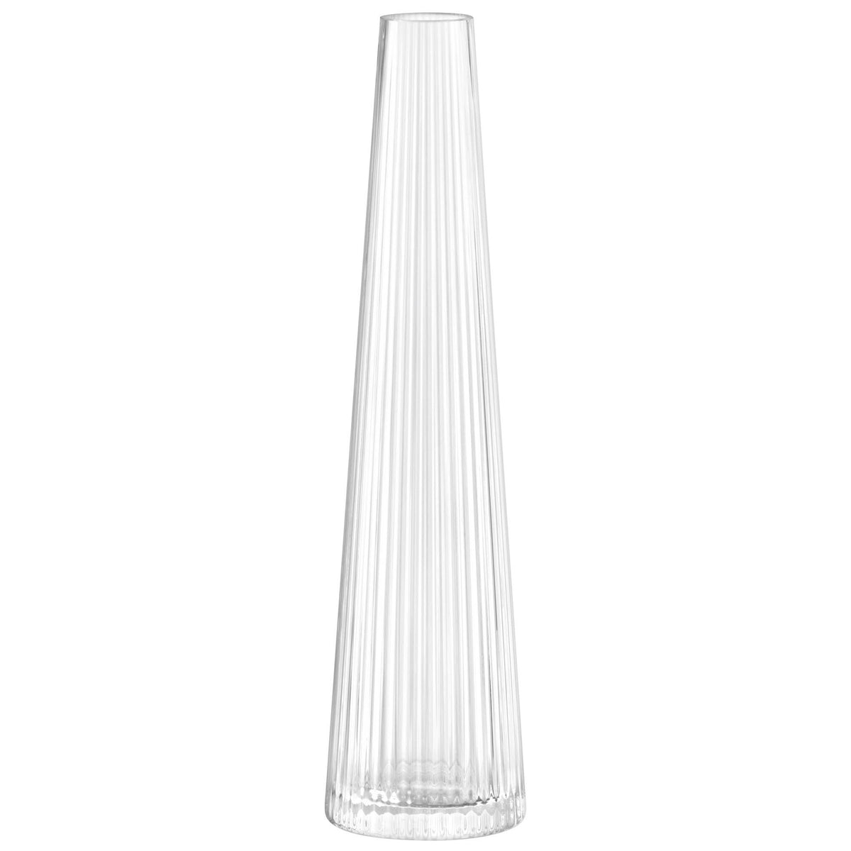 LSA Beacon glass candle holder, clear, 34 cm tall, elegant design perfect for decorative lighting or centerpiece displays.