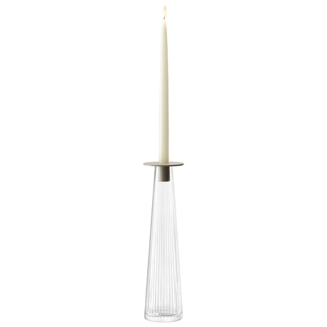 LSA Beacon glass candle holder, 34 cm tall, clear and elegant design, perfect for decorative lighting and modern table settings.