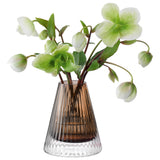 LSA Beacon candle holder and vase in taupe and jet black, 10cm tall, modern ceramic design with smooth finish.