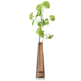 LSA Beacon candle holder and vase in taupe and jet black, 34cm tall, modern ceramic design with a sleek, rounded shape.