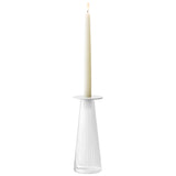 White LSA Beacon candle holder and vase with a modern design, 22cm tall, in chalk white ceramic.
