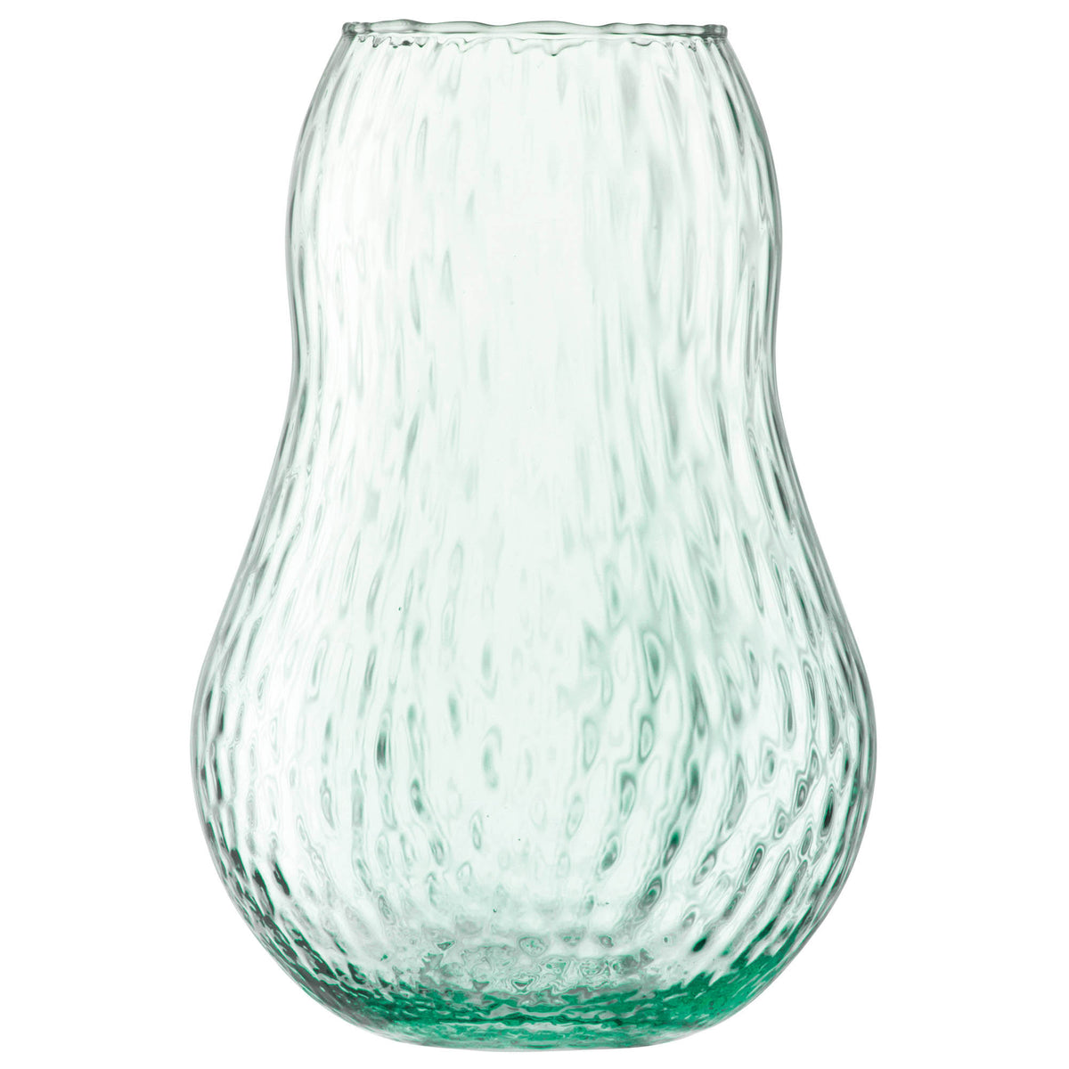 LSA Canopy Seed Vase, 23cm recycled glass vase with a modern design, showcasing its sleek, clear appearance and elegant shape.