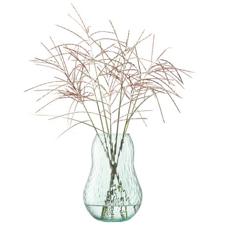 LSA Canopy Seed Vase made from recycled materials, 23cm tall, showcasing clear glass with a rounded, modern design.