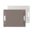 FREEFORM DUO tablett in white and taupe with a sleek, modern design, perfect for serving or decorative use.