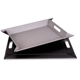FREEFORM DUO tablet tray in gray and black with a sleek, modern design for organizing small items or accessories.