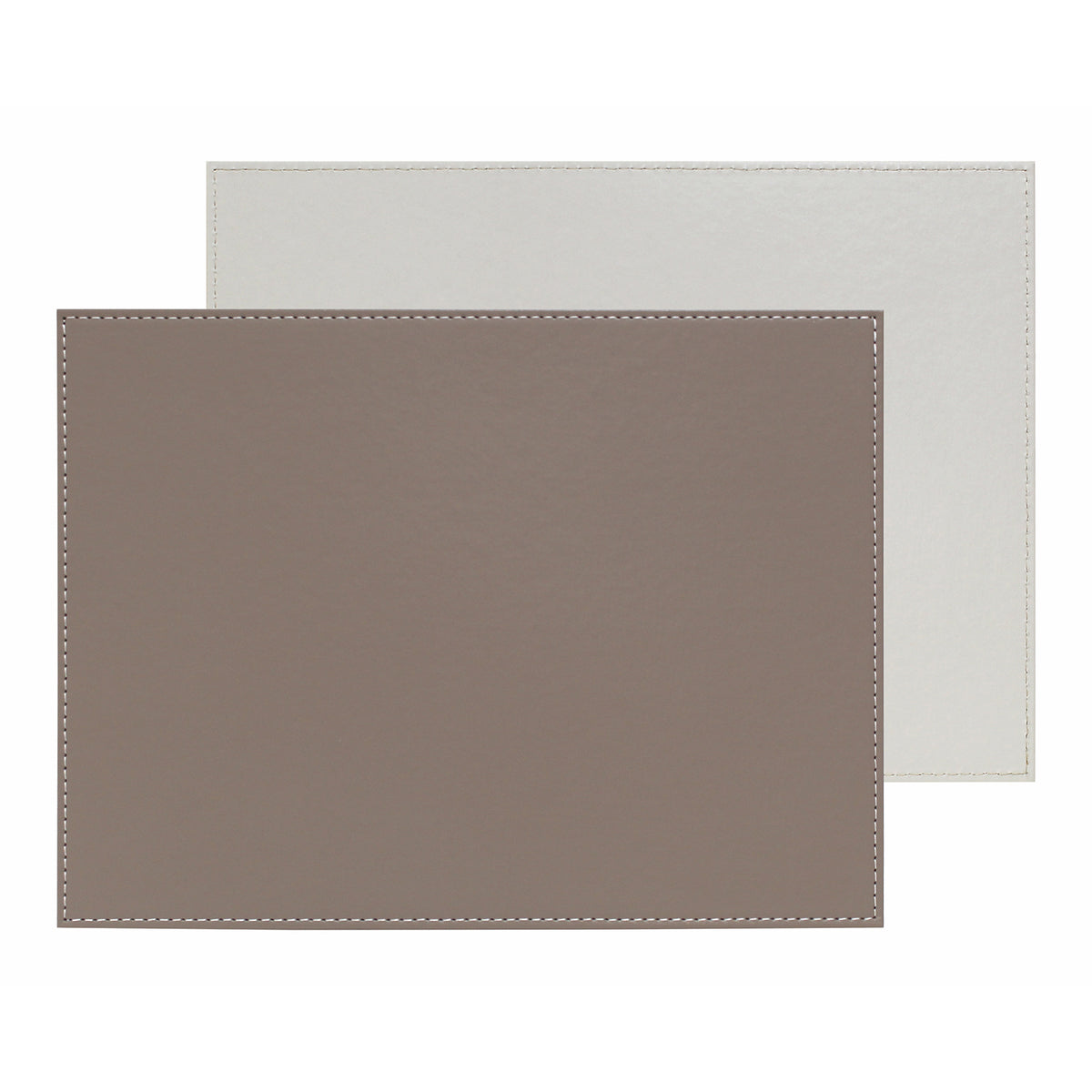 FREEFORM Platzset DUO in taupe and weiß, rechteckiges Esset, elegant und modern für den Esstisch.