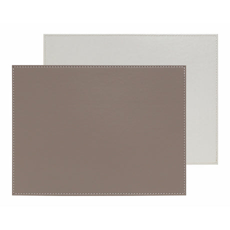 FREEFORM Platzset DUO in taupe and weiß, rechteckiges Esset, elegant und modern für den Esstisch.