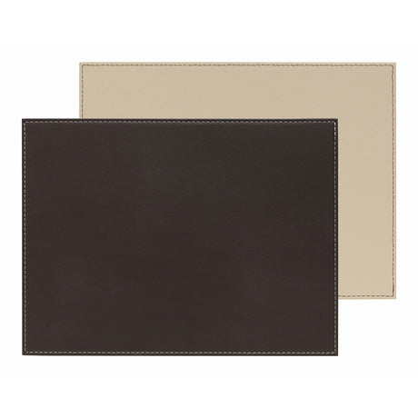 FREEFORM Platzset DUO in Schokobraun and Creme, rectangular tablecloth with matching napkins, elegant and modern table decoration