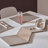 FREEFORM Platzset DUO in black and gray, rectangular table setting with two pieces, made of durable material.