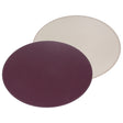 FREEFORM Platzset DUO in pflaume and elfenbein, oval-shaped table placemats with elegant design and smooth finish.
