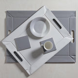 FREEFORM DUO 4-piece set of coaster undersetters with modern design, made of durable material, for protecting surfaces.