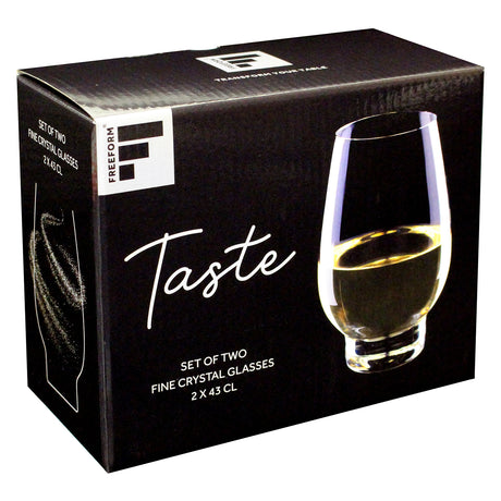 Clear FREEFORM Weißwein-Glas, two 430 ml wine glasses with elegant shape, perfect for enjoying white wine.