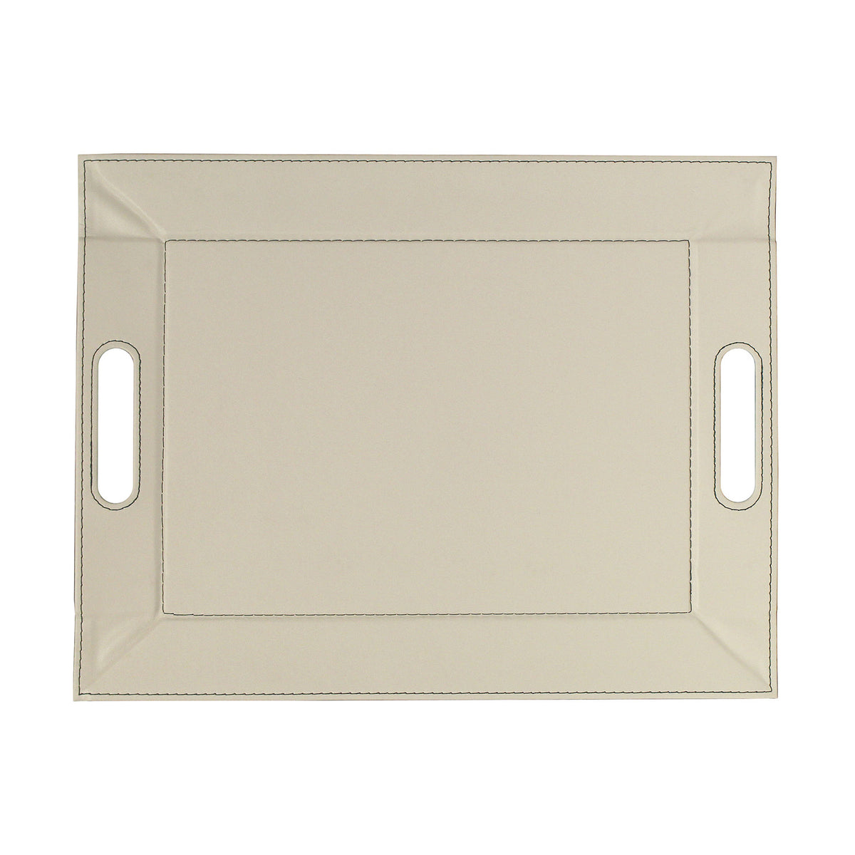 Small 2-in-1 Wendetablett and Tischset Duo by Freeform in olive and ivory, showing both sides with smooth surface and rounded edges.