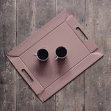 Freeform Wendetablett 2-in-1 tablett and Tischset in Altrosa and Stein, small, versatile reversible tray for serving and decor.