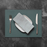 FREEFORM Platzset DUO in petrol and anthracite, rectangular table setting with woven fabric, stylish and durable for dining.