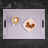 FREEFORM DUO tablet in flieder and grau with a smooth, rounded design, showcasing its elegant, modern appearance.