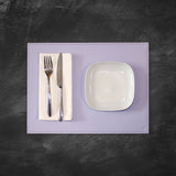FREEFORM Platzset DUO in flieder and grau, rectangular tableware set with stylish design and durable fabric for dining.