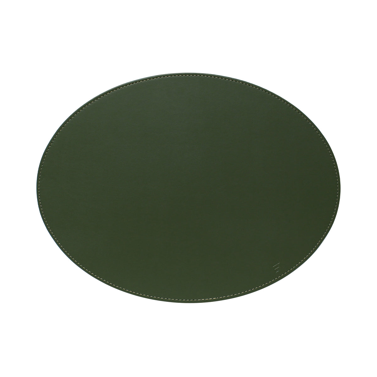 FREEFORM Platzset DUO in olive green and ivory, oval shape with elegant design, ideal for enhancing dining table decor.