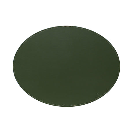 FREEFORM Platzset DUO in olive green and ivory, oval shape with elegant design, ideal for enhancing dining table decor.