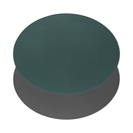 FREEFORM Platzset DUO in petrol and anthracite, oval shaped table setting with two matching placemats on a neutral background.