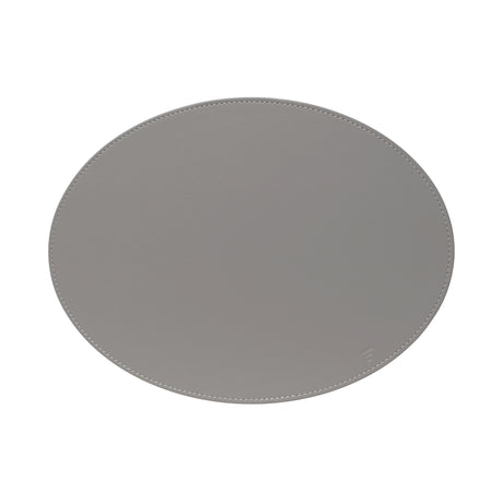 FREEFORM Platzset DUO in grey and white, oval-shaped table setting with elegant fabric material.