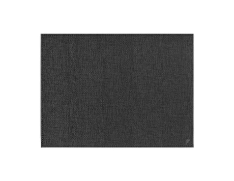 Oval black textile table mat by FREEFORM, measuring 40 x 30 cm, designed for elegant dining protection.
