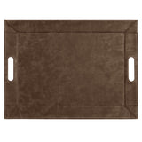 FREEFORM Duo leather-look brown tablett with two compartments, stylish and functional for home decor or organization.