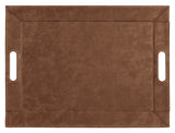 FREEFORM DUO leather-look brown tablett with a sleek rectangular design and raised edges for serving and organization.
