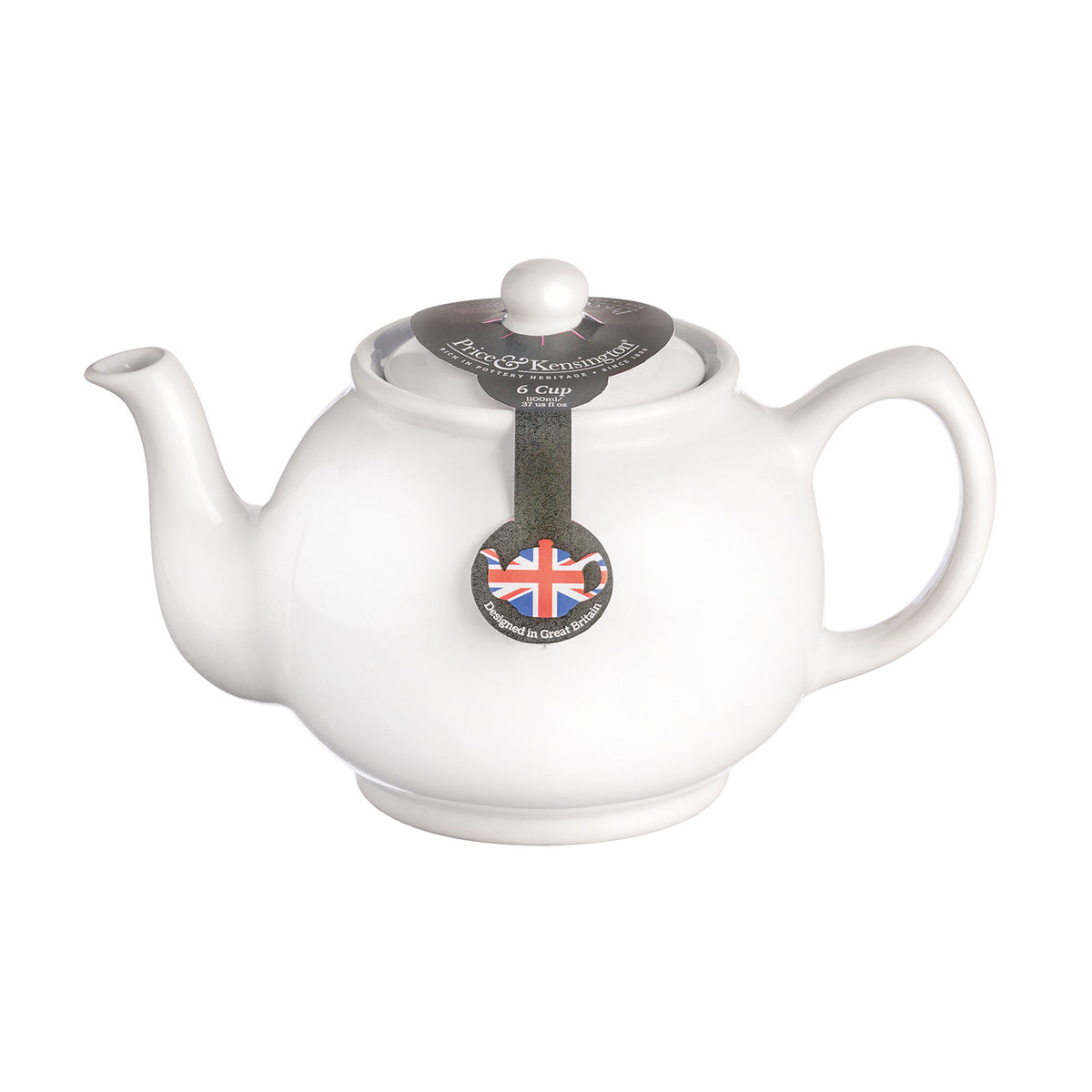 White P & K Kensington teapot with a classic design, perfect for brewing and serving tea in a traditional style.