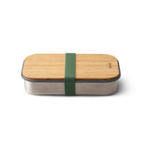 BLACK+BLUM 900ml sandwich lunchbox with olive green lid and container, featuring a compact, stylish design for meal storage.