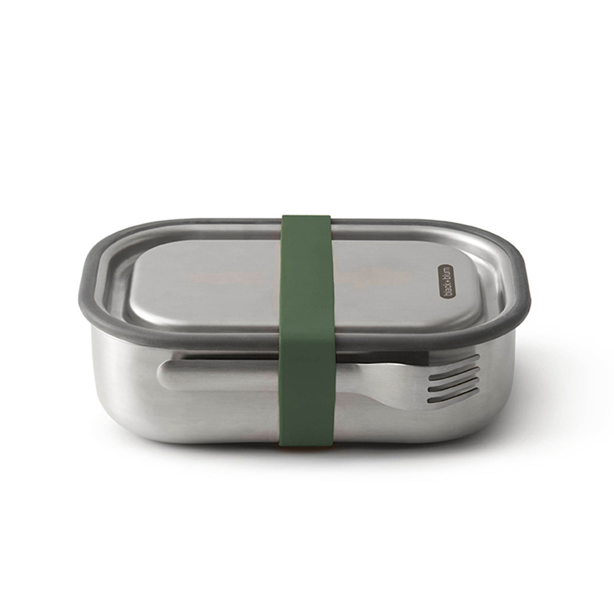 BLACK+BLUM classic 1000ml lunchbox with black exterior and secure lid, ideal for carrying meals on the go