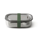 BLACK+BLUM classic 1000ml lunchbox with black exterior and secure lid, ideal for carrying meals on the go