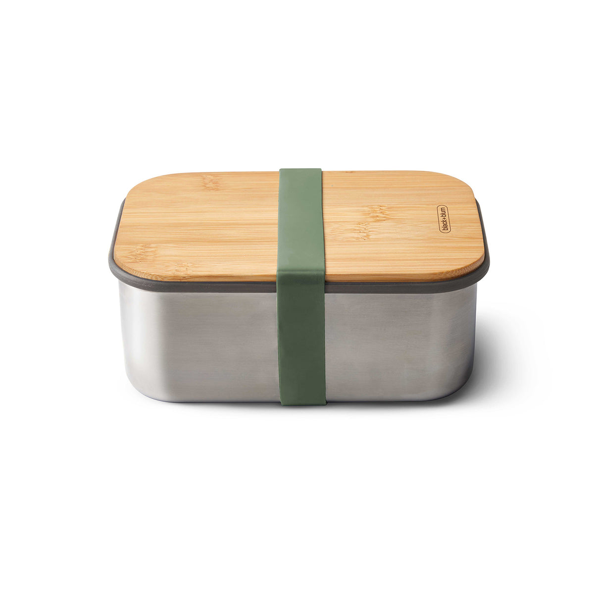BLACK+BLUM sandwich lunch box in olive green, 1250 ML, with a sleek, durable design for storing sandwiches and snacks.