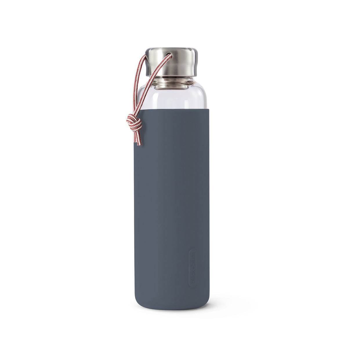 BLACK+BLUM TO-GO GLAS water bottle in ocean blue, 600ML, with a sleek, reusable design and secure lid for on-the-go hydration.
