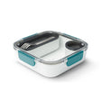 Black+Blum Original lunchbox with black and natural color scheme, featuring a sleek, rectangular design for carrying meals.