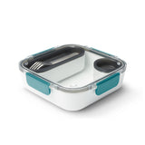 Black+Blum Original lunchbox with black and natural color scheme, featuring a sleek, rectangular design for carrying meals.