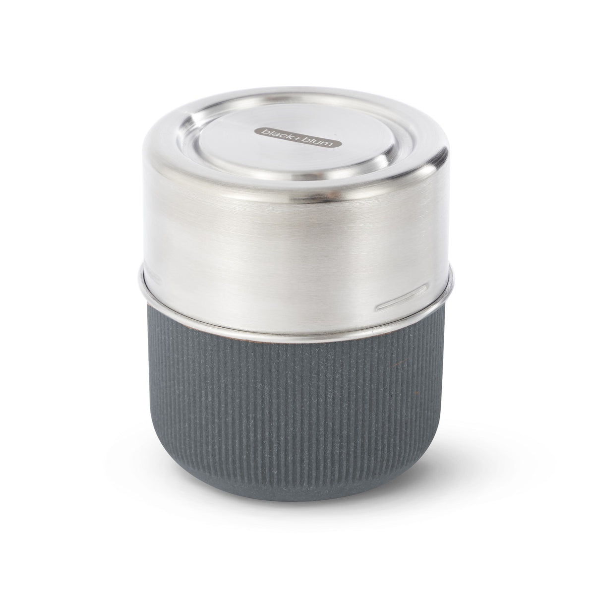 BLACK+BLUM TO-GO lunch container in slate gray, made of durable material, designed for convenient, stylish lunch storage.
