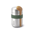 Black+Blum food flask lunchbecher in orange, insulated container for hot or cold meals, with a secure lid and sleek design.