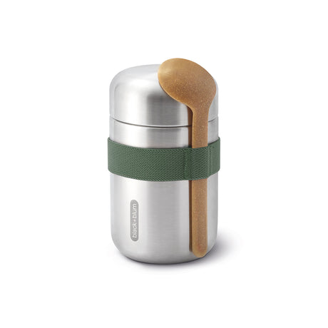 Black+Blum food flask lunchbecher in orange, insulated container for hot or cold meals, with a secure lid and sleek design.