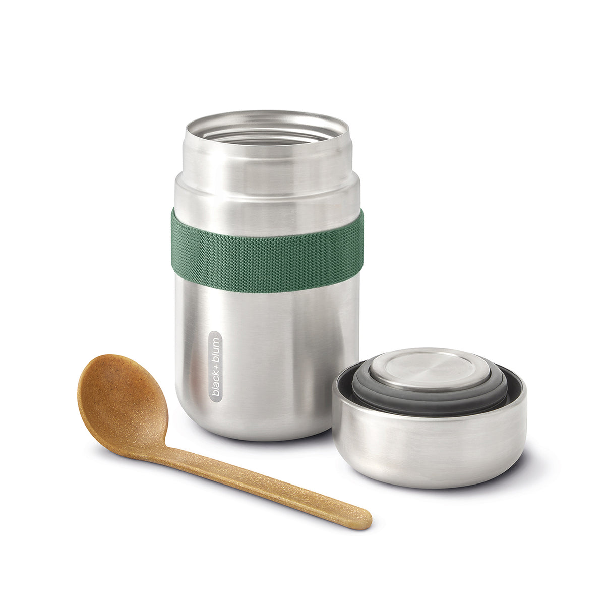 BLACK+BLUM food flask lunchbecher in orange, insulated portable container with a screw-top lid for hot or cold meals.