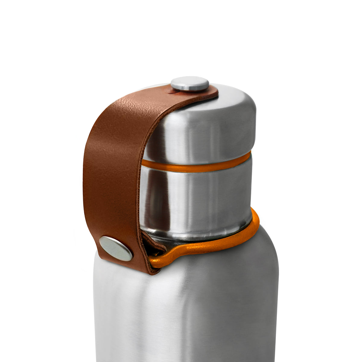 Black+Blum original insulated bottle showing a sleek, black design with a stainless steel body and secure lid.