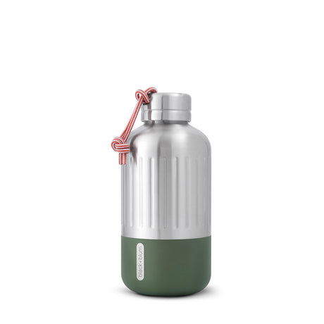 Black+Blum Explorer insulated flask in orange, featuring a stainless steel body and secure lid for hot or cold beverages.