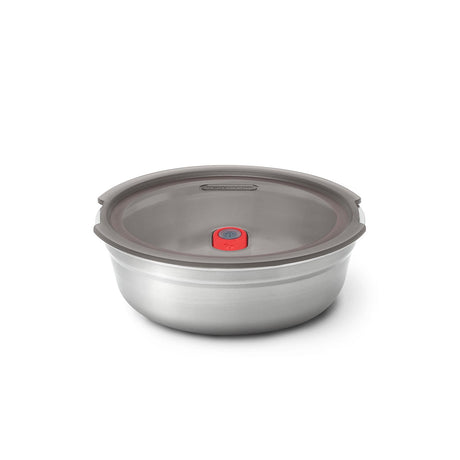 Black+Blum stainless steel multifunctional storage tin with a sleek, modern design and secure lid for versatile kitchen use.