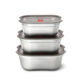 BLACK+BLUM 3-piece multifunction storage set with 650ml, 900ml, and 1200ml containers for kitchen organization.