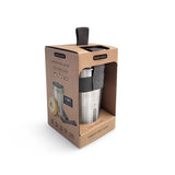 Black+Blum stainless steel Becher-Set for to-go lunch, four durable travel cups with secure lids and sleek design.