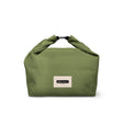 BLACK+BLUM lunchbag with black exterior and zipper closure, showing a compact design for carrying meals and snacks.