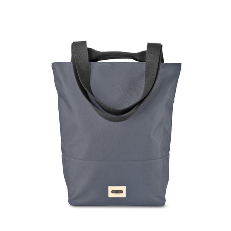 Black+Blum insulated picnic tote bag with handles, showing a sleek black design and spacious interior for outdoor meals.
